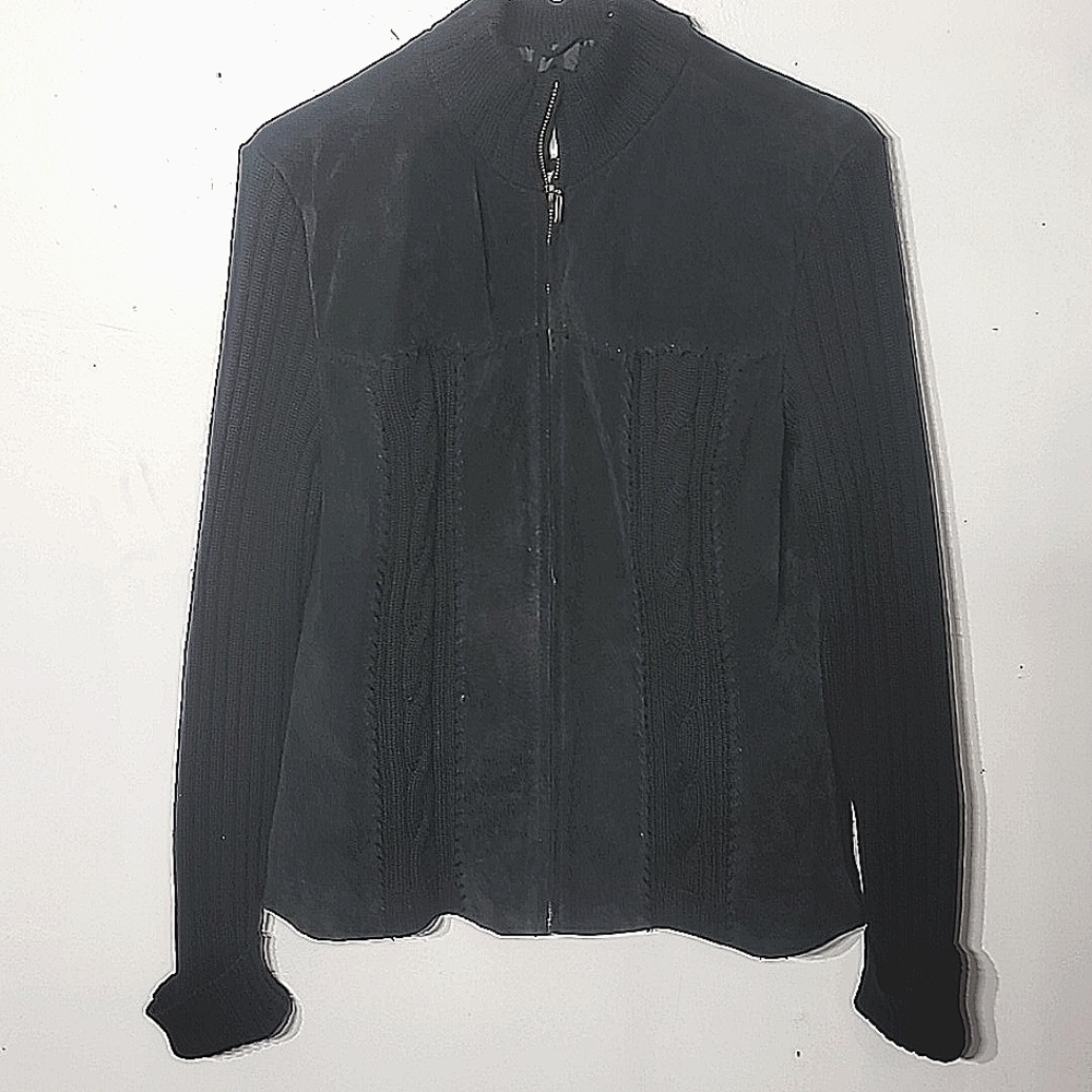 Coldwater creek suede sweater jacket